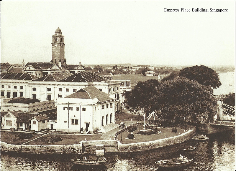 Sing-bw5.jpg - Empress Place Building ca. 1930 (named in honour of Queen Victoria in 1907) - now Asian Civilisations Museum